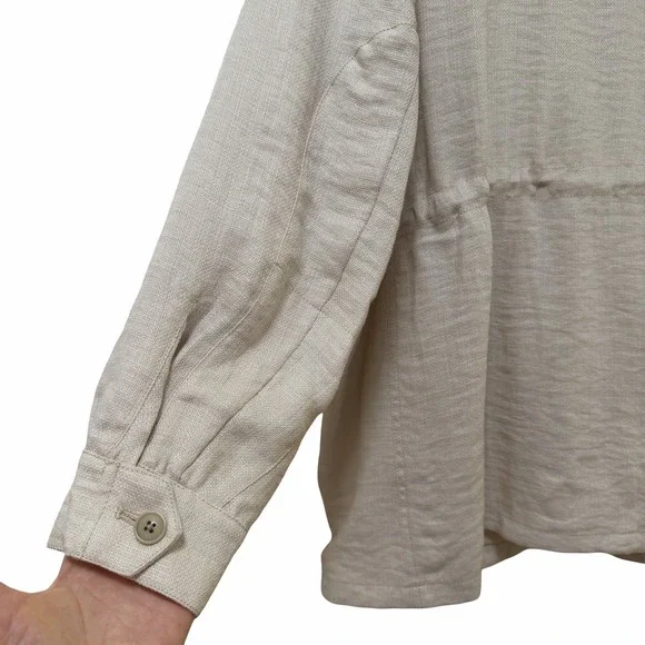 Banana Republic Womens French Utility Field Textured Jacket Size XL Oyster Gray - Picture 7 of 13